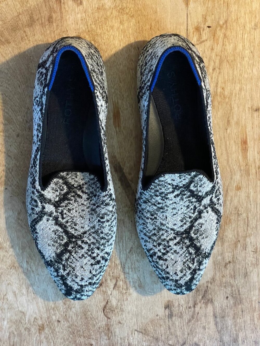 Rothy’s The Almond Toe Slip-On Loafers in Python Print
